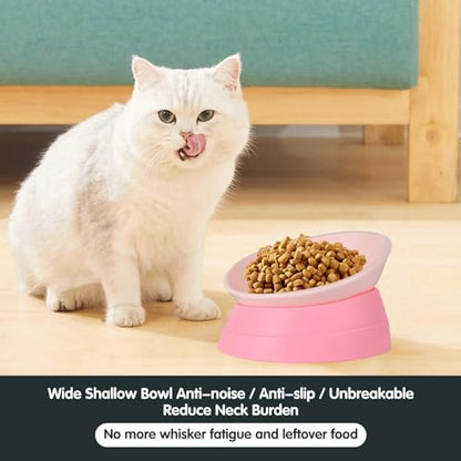 Bulldog Bowl Anti-Slip Dog Cat Dish Detachable Rubber Dog Bowl Pet Sterile Tilted Pet Feeder Slope Base (Pink, 2 Cup (Small/Medium Dog)) - color: Pink, size: 2 Cup ( Small/Medium Dog )