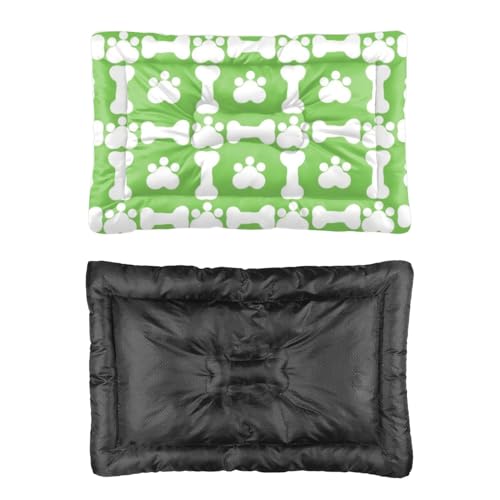 Cozy Dog Bed with Anti-Slip Bottom, Dogs Bones Paw Prints Puppy Supplies Kennel Pads for Crates Chew Proof Dog Bed for Crate Ultra Soft Puppy Mat Indoor& Outdoor Sofa Cars Washable 36 × 24 inch - size: 36 × 24 inch