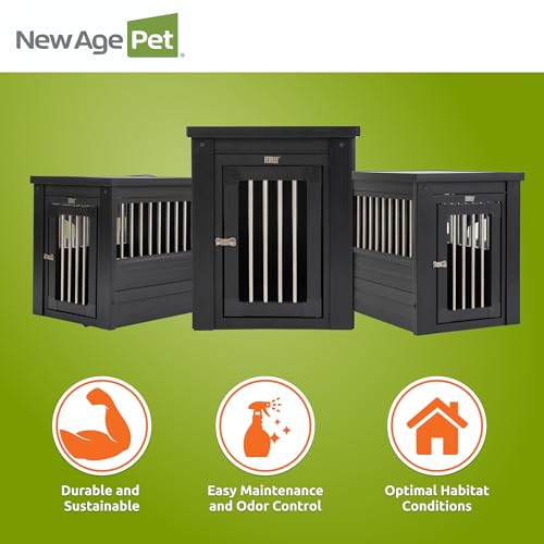 New Age Pet ecoFlex Pet Crate/End Table, Espresso, Small - color: Black, size: 23.8"L x 18.2"W x 22.2"H