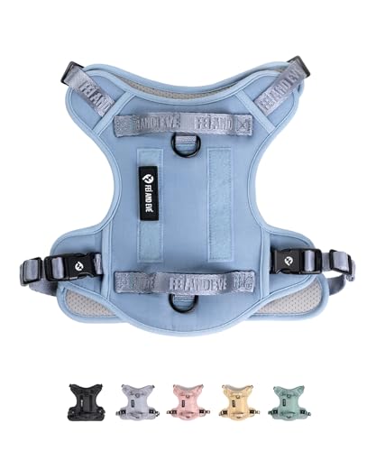 2026 New Edition, Fei & Eve Classic Dog Harness - Quick-Release Buckles | 3-Point No-Pull Control | Heavy-Duty 900D Nylon | Dual Safety Handles | Breathable Mesh | Adjustable Fit | Medium,Blue - color: Dusk Blue, size: M