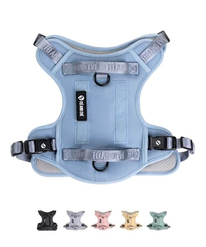 2026 New Edition, Fei & Eve Classic Dog Harness - Quick-Release Buckles | 3-Point No-Pull Control | Heavy-Duty 900D Nylon | Dual Safety Handles | Breathable Mesh | Adjustable Fit | Medium,Blue - color: Dusk Blue, size: M