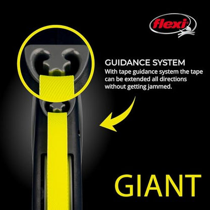 FLEXI Giant Tape Retractable Dog Leashes for Large Dogs Upto 110 lbs. – 26 ft., Black | Tangle Free Pet Walking Leash with One-Handed Brake, Pause, Lock | German Quality Product - color: Black, size: Large - 26 feet