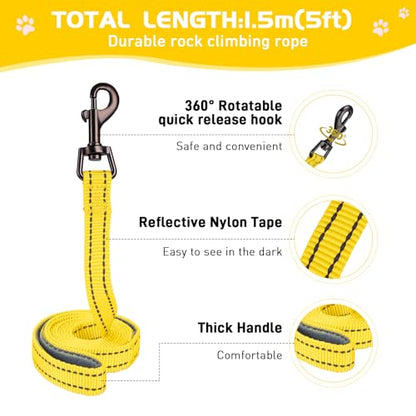 Soft Mesh Dog Harness and Leash Set, No Pull Puppy Harness and Leash Set, Reflective Step in Harness for Small Medium Dogs, Easy Walk Escape Proof Vest Harnesses (Yellow, M) - color: Yellow, size: M