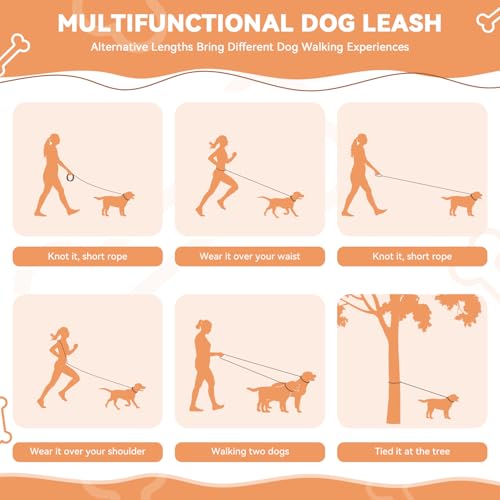 Hands Free Dog Leash, Heavy Duty Waist Leash for Dog Walking Running, Durable 9.8FT Multi-Function Dog Lead No Pull for Medium Large Dogs, Professional Tangle Free Reflective Control Lead - color: Reflective-Black