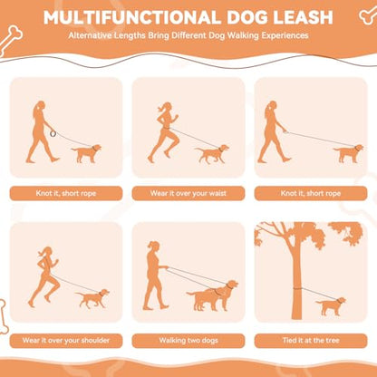 Hands Free Dog Leash, Heavy Duty Waist Leash for Dog Walking Running, Durable 9.8FT Multi-Function Dog Lead No Pull for Medium Large Dogs, Professional Tangle Free Reflective Control Lead - color: Reflective-Black
