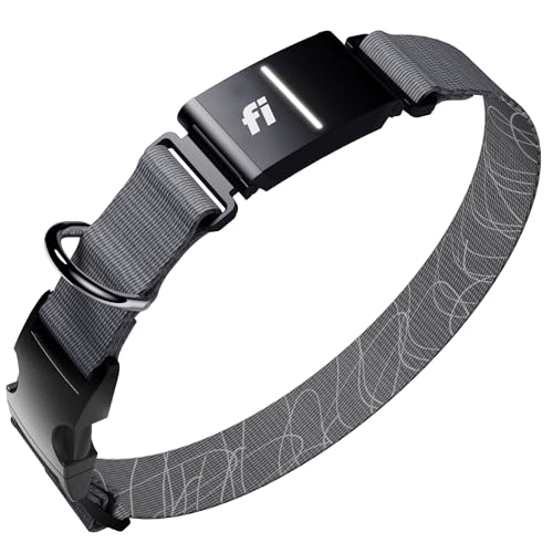 Fi New Series 3+ Smart Dog Tracker Collar [6 Month Membership Included] GPS Tracker for Dogs with Health & Behavior Monitoring, Escape Alerts, Waterproof, LED, Apple Watch Compatible (Gray, X-Small) - color: Gray, size: X-Small