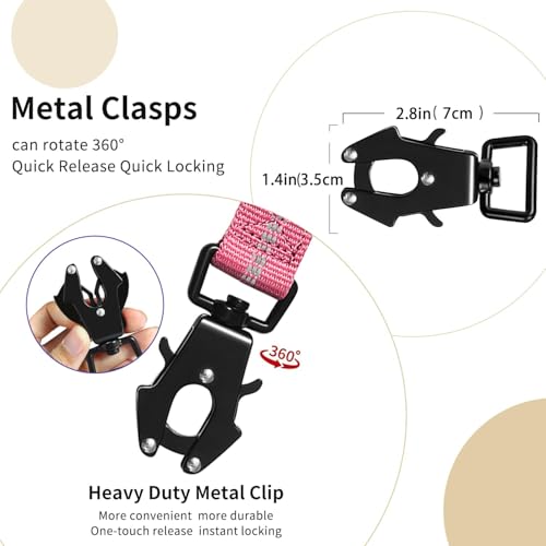 Heavy Duty Tactical Dog Leash, 4-6FT Shock Absorbing Bungee Lead with 2 Padded Handles, Metal Carabiner & Seatbelt Clip, Reflective No-Pull Leash for Medium/Large Dogs (Pink) - color: Pink