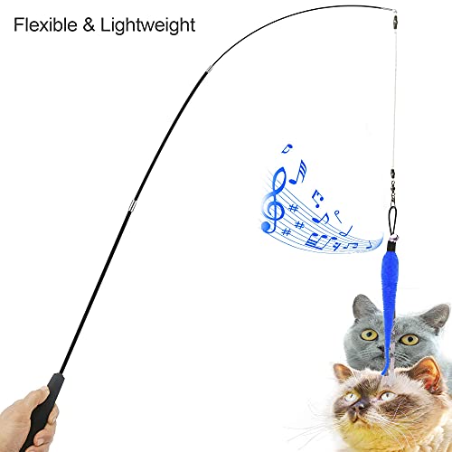ZPH Cat Toys,Interactive Feather Variety Pack for Cats Wand Kitten Toy-Includ Cat Exercise Toy Fluffy Mouse Worms&Fish - style: SET B