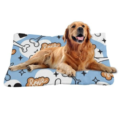 Comfy Dog Crate Mat With Anti-Slip Bottom, Dogs Bone Paw Prints Puppy Supplies Dog Kennel Pads For Crates Funny Fuzzy Bed Breathable Crate Mats Cages For Indoor&Outdoor Sofa Cars Washable 36 × 24 inch - size: 36 × 24 inch