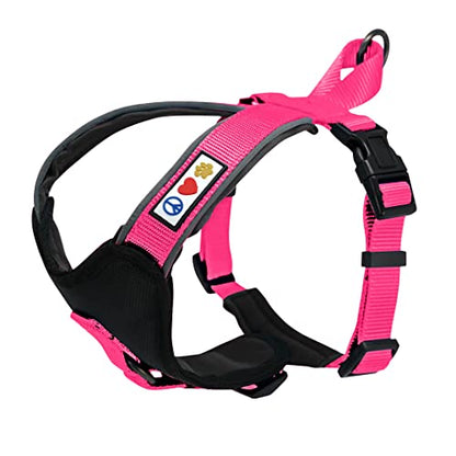 Pawtitas Reflective Padded Dog Harness for X-Small Dogs – Adjustable Puppy Step-in Vest | Fits Chest 14–18 in | No Pull Training Harness | XS | Pink - color: Pink, size: X-Small (Pack of 1)