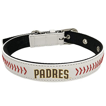 MLB Dog Collar SAN Diego Padres New Signature PRO PVC-Leather Premium Pet Collars Extra Tough & Durable! Super Stylish! Size: Medium Adjustable 16-20" Length x 1" Width - color: San Diego Padres, size: Medium