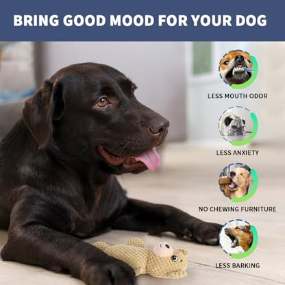 5-Pack Squeaky Dog Toys – Durable Animal-Shaped Plush Chew Toys for Dogs, Handmade Interactive Puppy Toys with Squeaker, Perfect for Reducing Destructive Behavior - color: blue/purple/green/grey/brown