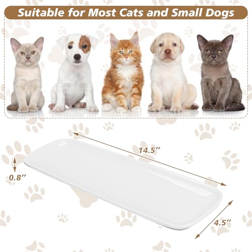 Cat Food Bowl,Extra Wide Ceramic Bowls for Multi-Cat Family and Flat Face Cats,Anti Whisker Fatigue Dishes Shallow Kitten Plates for Food and Water