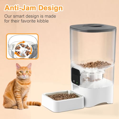 Automatic Cat Feeder 6L,Timed Cat Feeders for Dry Food, 2.4G WiFi Pet Feeder with APP Control for Remote Feeding,Automatic Dog Food Dispenser with Alexa,1-10 Meals Per Day for Dog - size: WIFI Pet Feeder