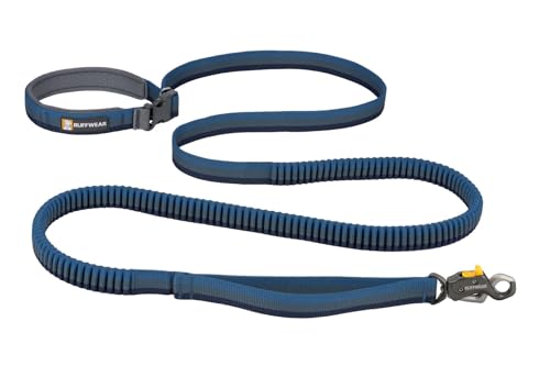 Ruffwear, Roamer Lock Dog Leash, Hands-Free Waist Option, Auto-Locking Talon Clip, Shock-Absorbing Stretch, Padded Handle, Traffic Handle, Trail-Tough for Any Adventure, Orion Blue, 5.5'-7' - color: Orion Blue, size: 5.5'-7'