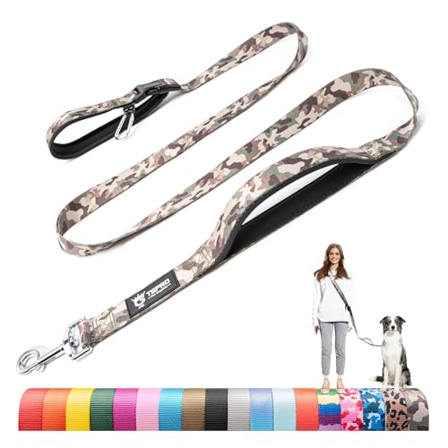 TSPRO Tactical Hands Free Dog Leash, Heavy Duty Adjustable with Padded Handle & Metal Safety Clasp for Walking Running Hiking Training, Medium & Large Dogs (Military Green 25) - color: Camo Military Green, size: for Medium to Large Dogs