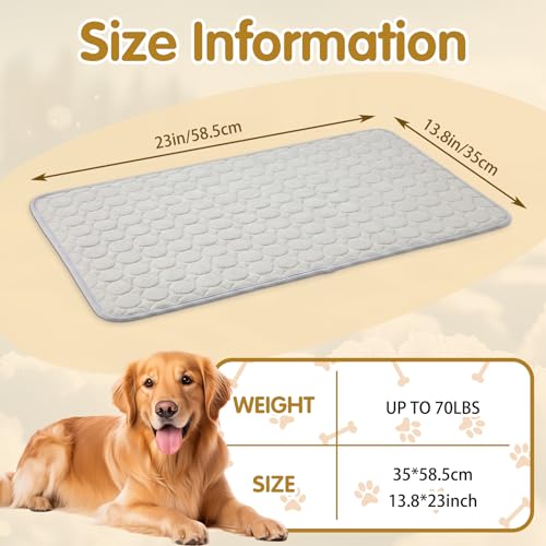 Novabright Dog Cooling Mat 35 x 23 Inches, Double-Sided Soft Pet Bed Mat, Dog Crate Pad, Summer Portable Cooling Blanket, All Season Use Machine Washable, for Dogs Cats Outdoor Indoor, Grey