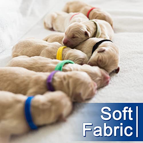 Whaline 20 Colors Puppy Whelping Collars Double-Sided Adjustable ID Collars Soft Bands for Newborn Pet Dog Cat, 13.8 Inches