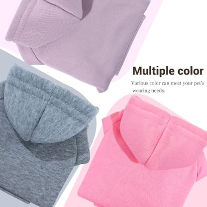 Pet Hoodie Dog Sweater for Small Dogs Girl Boy, Winter Puppy Sweatshirts with Pockets Hood, Warm Fleece Lined Dog Clothes Chihuahua Coat Clothing Puppy Cat Custume, XL - color: Coffee+Grey, size: X-Large