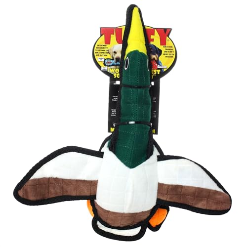 TUFFY World’s Tuffest Soft Dog Toy – Barnyard Series, Duck with Squeakers, Large - color: Duck, size: Large
