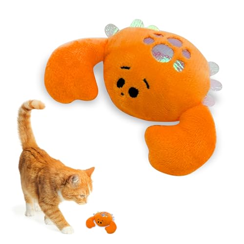 Pounce & Purr® Plush Cat Toys, Catnip & Silvervine Infused, Shiny Iridescent Accents, Interactive Play Toys for Cats & Kittens (Crab) - color: Crab