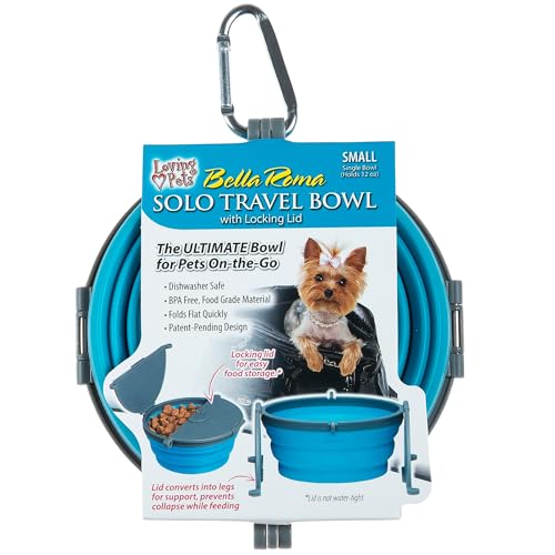 Loving Pets Bella Roma Collapsible Dog Bowls - Silicone Dog Bowls, Foldable Bowl, Puppy Essentials & Hiking Pet Supplies Great for Home & Travel (Blue, Small) - color: Blue, size: Small Travel Bowl