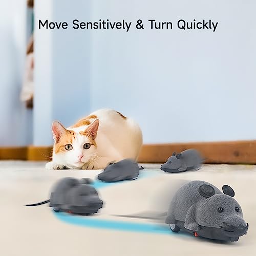 LUVI Fusicase Toys,Fusicase Fashion Cool Style New Remote Control Rat Mouse Wireless Toy for Cat Kitten Dog Pet Novelty Gift Trick/Playing with Cat(Gray)