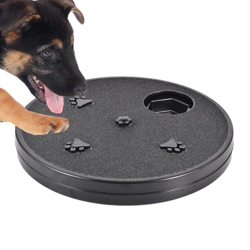 Adjustable Dog Nail Scratch Board with Treat Box 33x33x4cm Rotating Dog Nail Scratch Pad, Anti-Slip Interactive DogNail File Scratchs Pad, for Furniture Couch Floor Car Training Foraging - color: Black