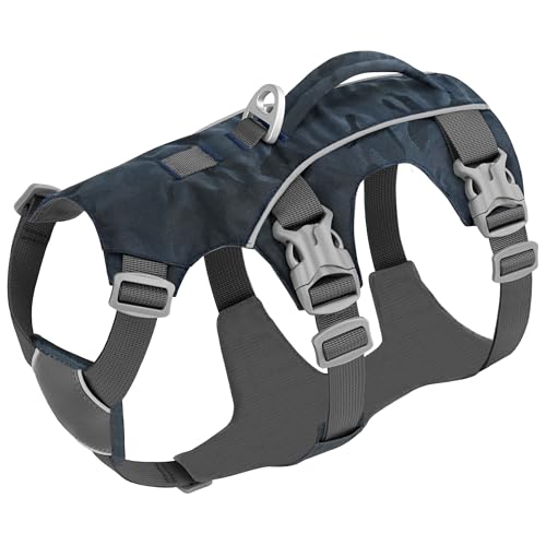 Escape Proof Dog Harness, Lightweight Full Body Pet Vest with Lift Handle and Leash Clip, Reflective Adjustable Small Dog Harness for Daily Walking(Grey,Chest:14-22") - color: Grey, size: XS: Chest 14-22", Fit 8-12 lbs