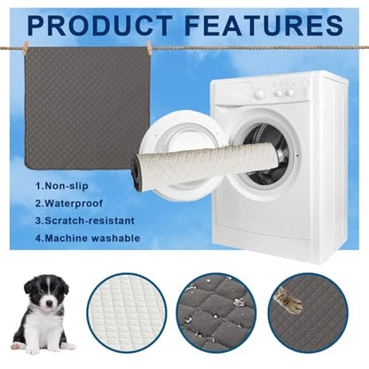 Waterproof Sofa Couch Protector Dog Bed Cover Pet Blanket for Furniture Non-Slip Washable Pee Pads for Puppy Large Dogs Cats (Grey,30x70 in)