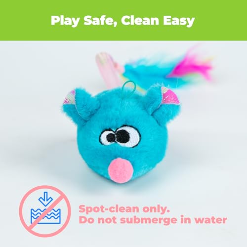 Catify by Best Pet Supplies Interactive Cat Toys – Plush, Motion-Activated & Squeaking Toys with Premium North American Catnip for Indoor Cats & Kittens - Squeaking Mice Set, Blue & Fuchsia - color: Squeaking Mice Blue & Fuchsia