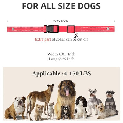 Collar Replacement Strap, Reflective Replacement Nylon Collar Strap Dog GPS Training Bark Receiver Collars, Durable Adjustable E Collar Straps for Small Medium Large Dogs, Hotpink - color: Hotpink