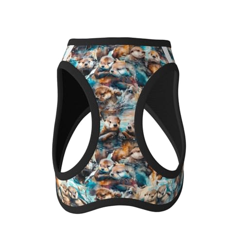 Cute Otter Pet Harness Escape Proof Dog Harness Adjustable Mesh Padded Reflective Dog Vest Harness and Leash Set Large - color: Style 1, size: Large