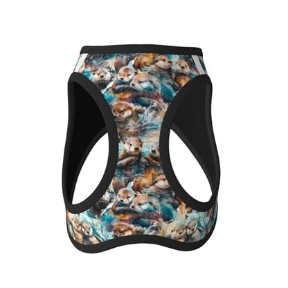 Cute Otter Pet Harness Escape Proof Dog Harness Adjustable Mesh Padded Reflective Dog Vest Harness and Leash Set Large - color: Style 1, size: Large