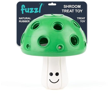 Fuzzl Eco Rubber Large Magic Shroom Puzzle Enrichment Toy - Green - Long Lasting Dog Treat Toys for Aggressive Chewers Strong Dog Toy for Dogs Durable Puppy Chew Toys - style: Mushroom Green
