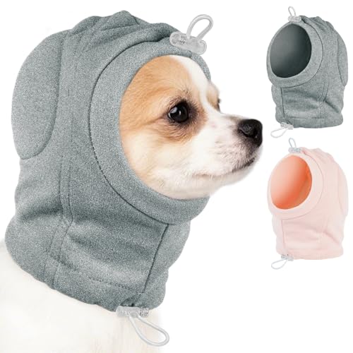 MIGOHI Soft Dog Calming Hoodie with Padding- Dog Ear Muffs Noise Protection with Adjustable Head & Neck, Quiet Ears for Dogs, Anxiety Relief for Noise, Separation, Puppy,S,Gray - color: Grey, size: S