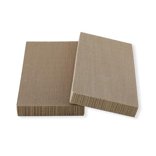 Necoichi Cardboard Cat Scratcher Bed for Indoor Cats - Cat Scratching Board (16" Regular, c. Replacement 2 Pads) - size: 16" Regular