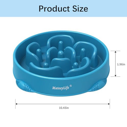 MateeyLife Large Slow Feeder Dog Bowls 2PCS, Anti-Choking Puzzle Dog Food Bowls, Anti-Slip Interactive Feeding Slow Down Eating, Bloat Stop Maze Dishes for Large Breeds 4 Cups Purple&DarkBlue - color: C-Purple&DarkBlue, size: Large