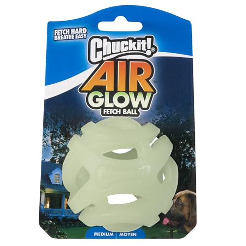 Chuckit! Air Glow Fetch Ball Dog Toy, Medium (2.5 Inch) Pack of 2, for Breeds 20-60 lbs - size: Medium