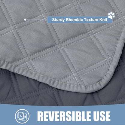 Smiry Waterproof Dog Bed Cover Pet Blanket, Soft Washable Dog Blanket for Furniture Bed Couch Sofa Reversible, Checkered (40"x70", Grey/Dark Grey) - color: Grey/Dark Grey, size: 40x70 Inch