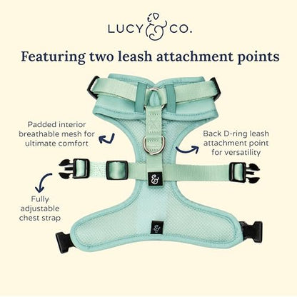 Lucy & Co. The Spring Green No-Pull Dog Harness - Size Small- Vest to Stop Pulling & Walk Easy - Comfortable Leash Training Product w/Adjustable Chest & Neck Straps - color: The Spring Green No-Pull Harness, size: Small