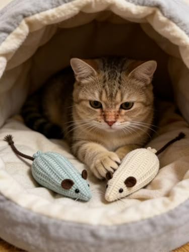2 Pack Cat Mouse Toy Mouse Toys for Cats Cat Toy Mouse Cat Toys Mice Soft Plush Cat Chew Toy with Catnip for Kitten Interactive Play