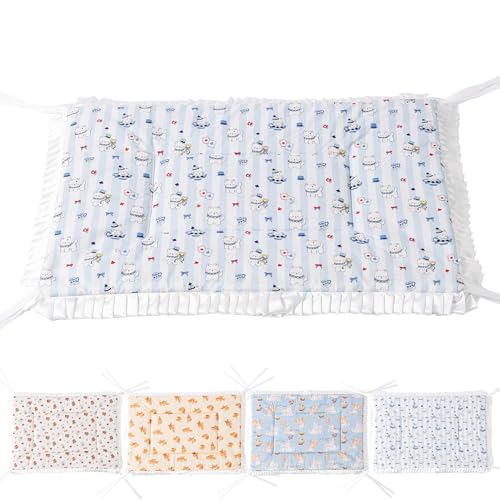 Reversible Silent Cat Bed Self Warming Pet Pad Thin Style Mat Washable Cushion Pad, Pad for Window Perch Outdoor Cat Houses, for Cats, Small Dogs, Rabbits, Non Electric,(Blue Puppy,L) - color: Blue Puppy, size: Large