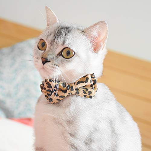 Bowtie Cat Collars Breakaway with Bell, Adjustable Cute Kitty Collars Safety Buckle Kitten Collar for Cat Puppy 7.5-11in (16) - color: 16