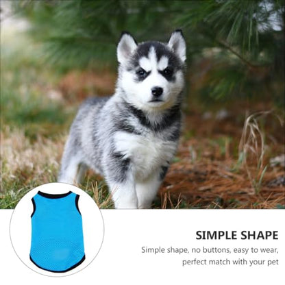 TEHAUX Pet Vest Sleeveless Cooling Mesh Breathable Dog Shirt Blue S Summer Clothes for Small Dogs Puppies
