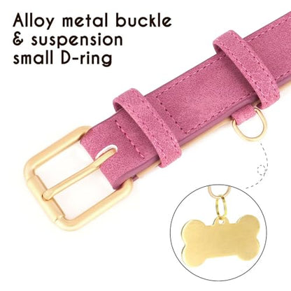 Didog Soft Padded PU Leather Dog Collar, Adjustable Dog Collars for Medium Dogs with Durable Metal Buckle and D Ring,Hot Pink,L - color: Hot pink, size: L: Fit Neck 13-17"(22-44lbs)