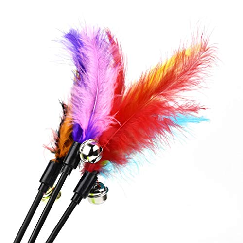 Toy Wand Interactive Teaser with Feather and Pet for Indoor Outdoor Kitten Toys Mice Animal Ball Food Dispenser Dancer Wand Fishing Tunnel Da Bird Balls Pointer Scratcher