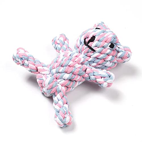 Dog Toys Puppy Teething Chew Toys,Pet Chew Toy Cat Chew Toy,Safe Braided Rope Toys Healthy Handmade Gift - color: pink and white bear