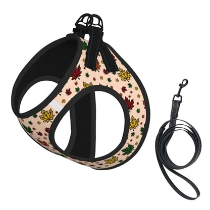 Maple Leaves Pet Harness Escape Proof Dog Harness Adjustable Mesh Padded Reflective Dog Vest Harness and Leash Set Small - color: Style 2, size: Small
