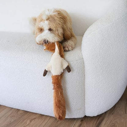 SPOT Skinneeez Squirrel 23-Inch Stuffing-Free Plush Dog Toy – Realistic Design with 2 Squeakers – Durable, Soft Polyester for Medium & Large Dogs – Tug, Fetch & Shake Play – for Moderate Chewers - style: Squirrel
